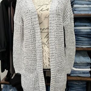 Women's Gray Knit Sweater Cardigan